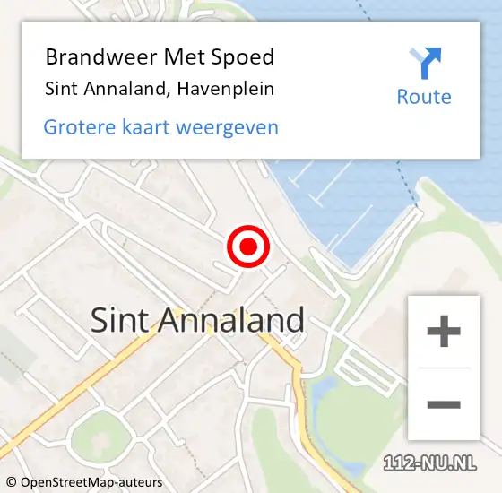 Locatie op kaart van de 112 melding: Brandweer Met Spoed Naar Sint Annaland, Havenplein op 20 juli 2022 14:42