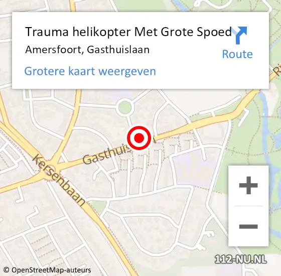 Locatie op kaart van de 112 melding: Trauma helikopter Met Grote Spoed Naar Amersfoort, Gasthuislaan op 20 juli 2022 14:49