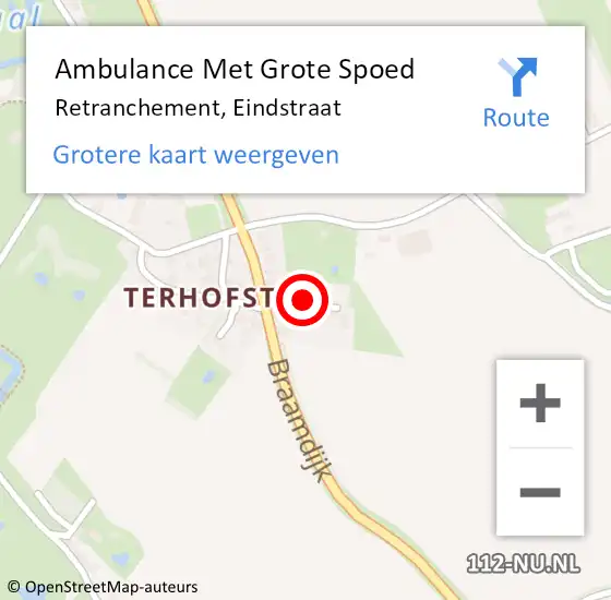 Locatie op kaart van de 112 melding: Ambulance Met Grote Spoed Naar Retranchement, Eindstraat op 23 juli 2014 20:15