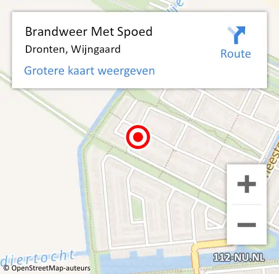 Locatie op kaart van de 112 melding: Brandweer Met Spoed Naar Dronten, Wijngaard op 20 juli 2022 14:56