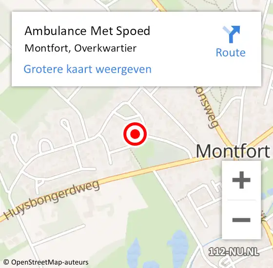 Locatie op kaart van de 112 melding: Ambulance Met Spoed Naar Montfort, Overkwartier op 20 juli 2022 14:59