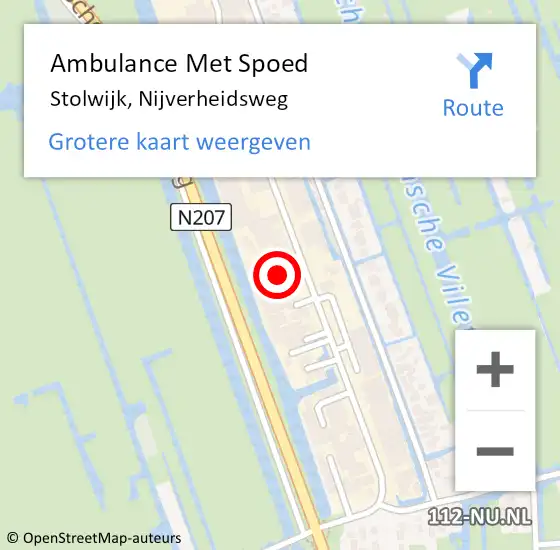 Locatie op kaart van de 112 melding: Ambulance Met Spoed Naar Stolwijk, Nijverheidsweg op 20 juli 2022 16:14