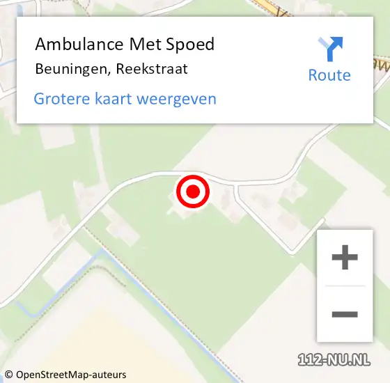 Locatie op kaart van de 112 melding: Ambulance Met Spoed Naar Beuningen, Reekstraat op 20 juli 2022 16:42