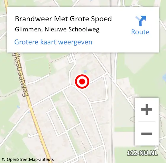 Locatie op kaart van de 112 melding: Brandweer Met Grote Spoed Naar Glimmen, Nieuwe Schoolweg op 20 juli 2022 16:44