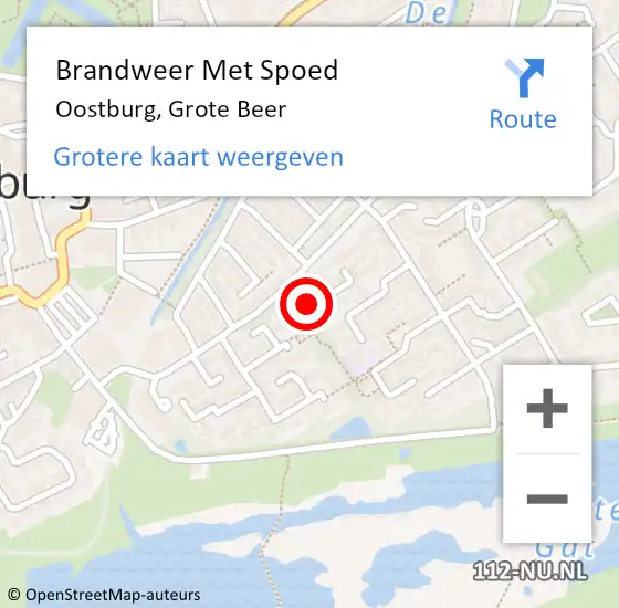 Locatie op kaart van de 112 melding: Brandweer Met Spoed Naar Oostburg, Grote Beer op 20 juli 2022 16:45