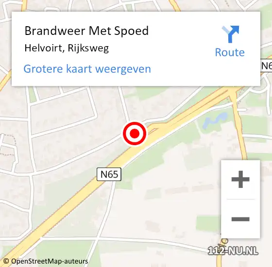 Locatie op kaart van de 112 melding: Brandweer Met Spoed Naar Helvoirt, Rijksweg op 20 juli 2022 16:58