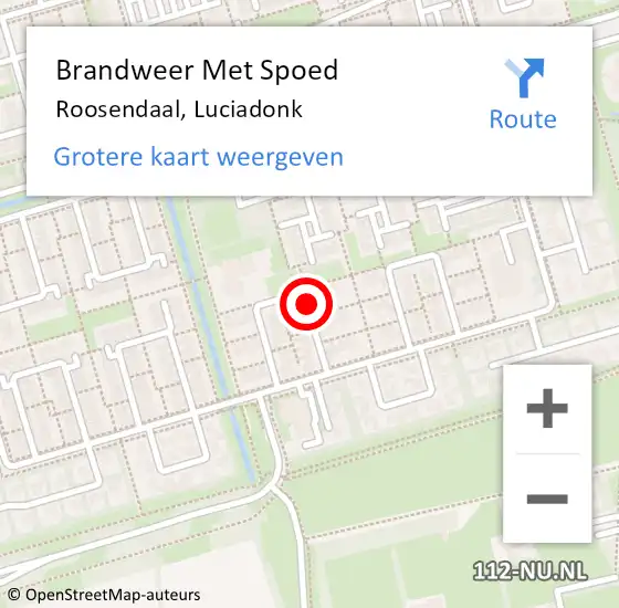 Locatie op kaart van de 112 melding: Brandweer Met Spoed Naar Roosendaal, Luciadonk op 20 juli 2022 17:23