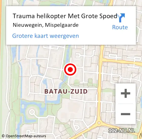 Locatie op kaart van de 112 melding: Trauma helikopter Met Grote Spoed Naar Nieuwegein, Mispelgaarde op 20 juli 2022 17:51