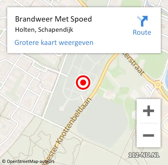 Locatie op kaart van de 112 melding: Brandweer Met Spoed Naar Holten, Schapendijk op 20 juli 2022 17:59