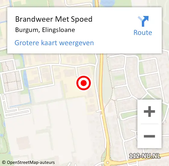 Locatie op kaart van de 112 melding: Brandweer Met Spoed Naar Burgum, Elingsloane op 20 juli 2022 18:00