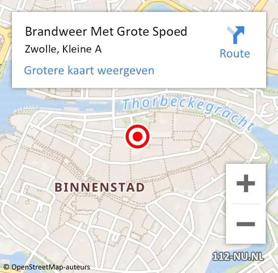 Locatie op kaart van de 112 melding: Brandweer Met Grote Spoed Naar Zwolle, Kleine A op 20 juli 2022 18:21