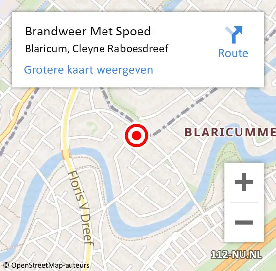 Locatie op kaart van de 112 melding: Brandweer Met Spoed Naar Blaricum, Cleyne Raboesdreef op 20 juli 2022 18:22