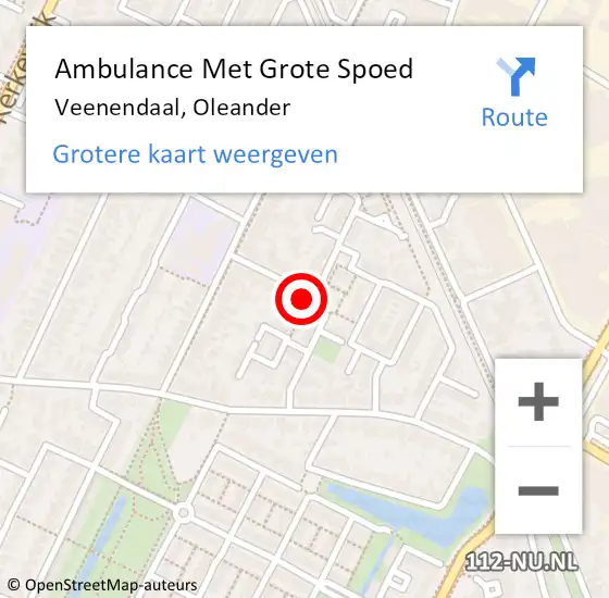 Locatie op kaart van de 112 melding: Ambulance Met Grote Spoed Naar Veenendaal, Oleander op 20 juli 2022 18:25