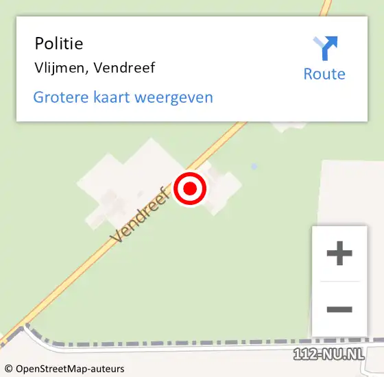 Locatie op kaart van de 112 melding: Politie Vlijmen, Vendreef op 20 juli 2022 18:27