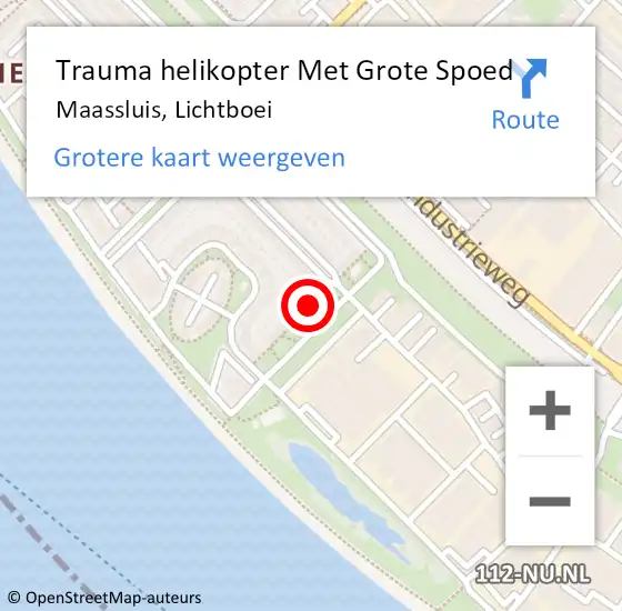 Locatie op kaart van de 112 melding: Trauma helikopter Met Grote Spoed Naar Maassluis, Lichtboei op 20 juli 2022 18:31