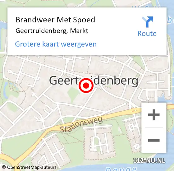 Locatie op kaart van de 112 melding: Brandweer Met Spoed Naar Geertruidenberg, Markt op 20 juli 2022 19:10