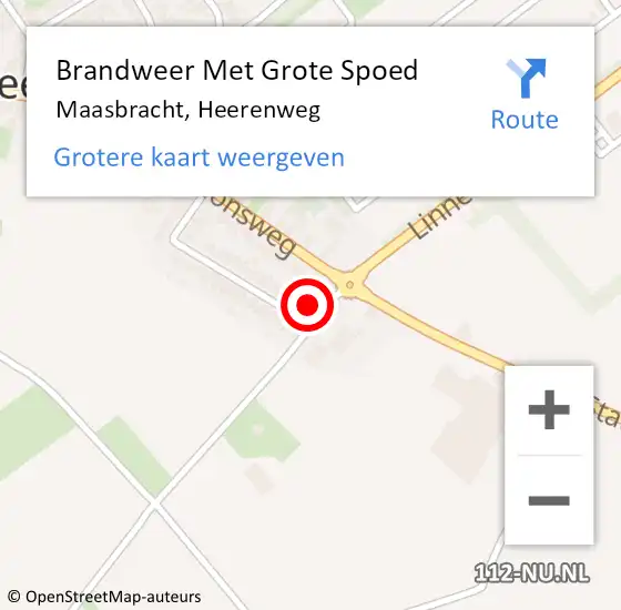 Locatie op kaart van de 112 melding: Brandweer Met Grote Spoed Naar Maasbracht, Heerenweg op 20 juli 2022 19:20