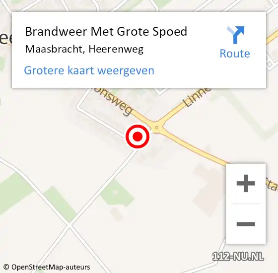 Locatie op kaart van de 112 melding: Brandweer Met Grote Spoed Naar Maasbracht, Heerenweg op 20 juli 2022 19:29