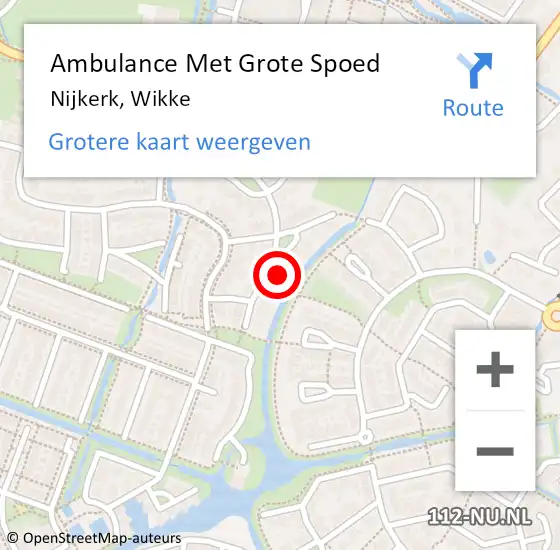 Locatie op kaart van de 112 melding: Ambulance Met Grote Spoed Naar Nijkerk, Wikke op 20 juli 2022 20:15