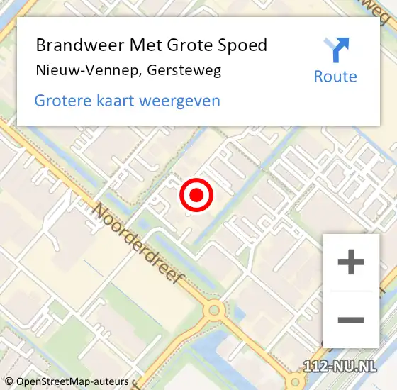 Locatie op kaart van de 112 melding: Brandweer Met Grote Spoed Naar Nieuw-Vennep, Gersteweg op 20 juli 2022 20:28