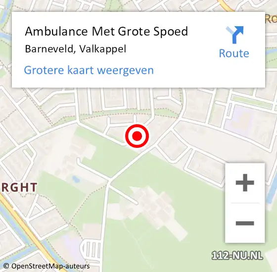 Locatie op kaart van de 112 melding: Ambulance Met Grote Spoed Naar Barneveld, Valkappel op 20 juli 2022 20:39