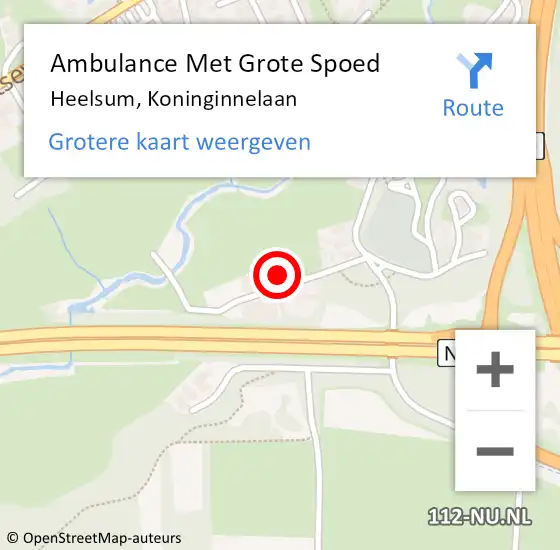 Locatie op kaart van de 112 melding: Ambulance Met Grote Spoed Naar Heelsum, Koninginnelaan op 23 juli 2014 20:54