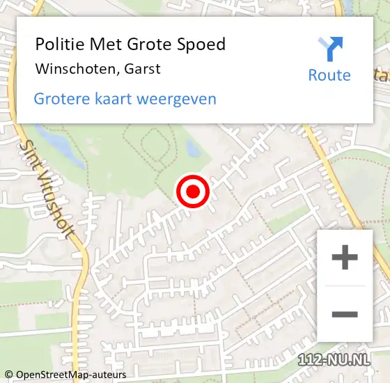 Locatie op kaart van de 112 melding: Politie Met Grote Spoed Naar Winschoten, Garst op 20 juli 2022 21:38