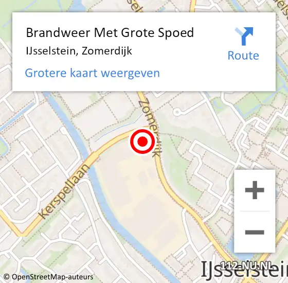 Locatie op kaart van de 112 melding: Brandweer Met Grote Spoed Naar IJsselstein, Zomerdijk op 20 juli 2022 21:40