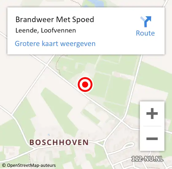 Locatie op kaart van de 112 melding: Brandweer Met Spoed Naar Leende, Loofvennen op 20 juli 2022 21:49