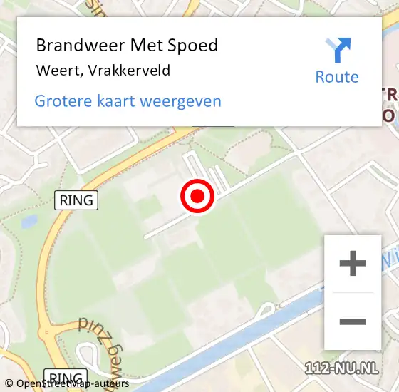 Locatie op kaart van de 112 melding: Brandweer Met Spoed Naar Weert, Vrakkerveld op 20 juli 2022 21:51