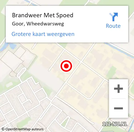 Locatie op kaart van de 112 melding: Brandweer Met Spoed Naar Goor, Wheedwarsweg op 20 juli 2022 22:03