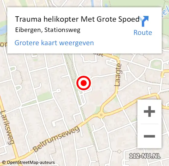 Locatie op kaart van de 112 melding: Trauma helikopter Met Grote Spoed Naar Eibergen, Stationsweg op 20 juli 2022 22:09