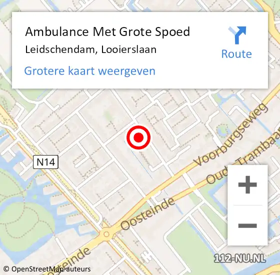 Locatie op kaart van de 112 melding: Ambulance Met Grote Spoed Naar Leidschendam, Looierslaan op 20 juli 2022 22:39