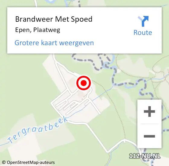 Locatie op kaart van de 112 melding: Brandweer Met Spoed Naar Epen, Plaatweg op 20 juli 2022 23:44