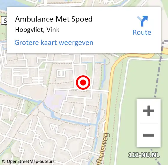 Locatie op kaart van de 112 melding: Ambulance Met Spoed Naar Hoogvliet, Vink op 21 juli 2022 00:17