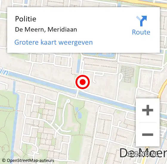 Locatie op kaart van de 112 melding: Politie De Meern, Meridiaan op 21 juli 2022 00:33