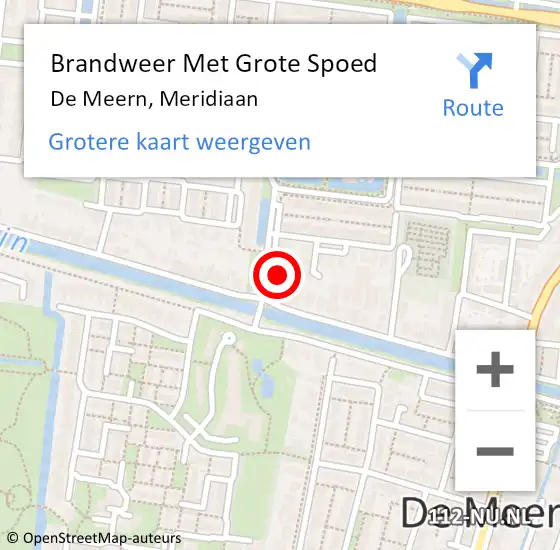 Locatie op kaart van de 112 melding: Brandweer Met Grote Spoed Naar De Meern, Meridiaan op 21 juli 2022 00:33