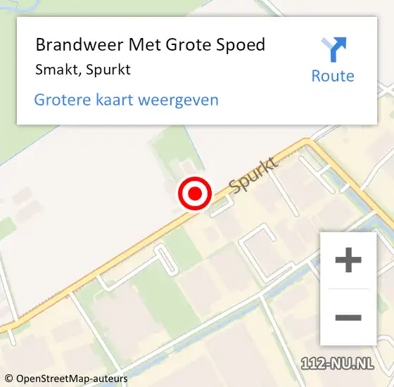 Locatie op kaart van de 112 melding: Brandweer Met Grote Spoed Naar Smakt, Spurkt op 21 juli 2022 03:17