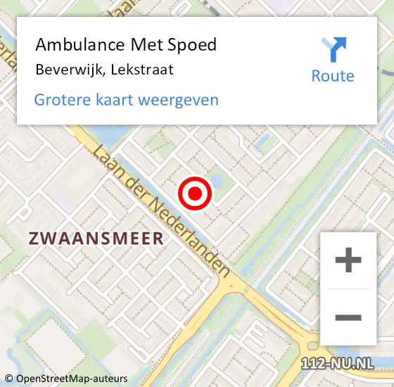 Locatie op kaart van de 112 melding: Ambulance Met Spoed Naar Beverwijk, Lekstraat op 21 juli 2022 04:18