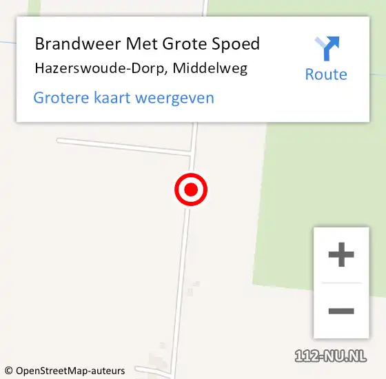 Locatie op kaart van de 112 melding: Brandweer Met Grote Spoed Naar Hazerswoude-Dorp, Middelweg op 21 juli 2022 04:45