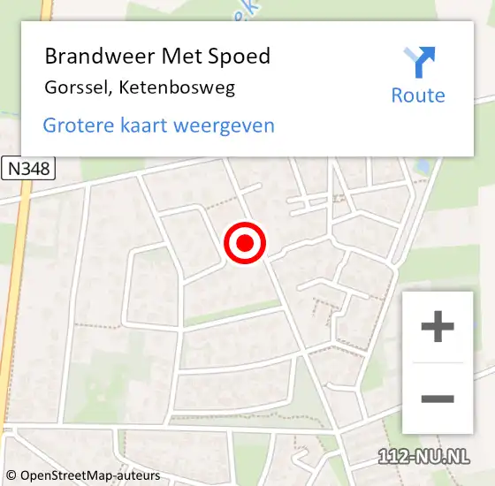 Locatie op kaart van de 112 melding: Brandweer Met Spoed Naar Gorssel, Ketenbosweg op 21 juli 2022 05:21