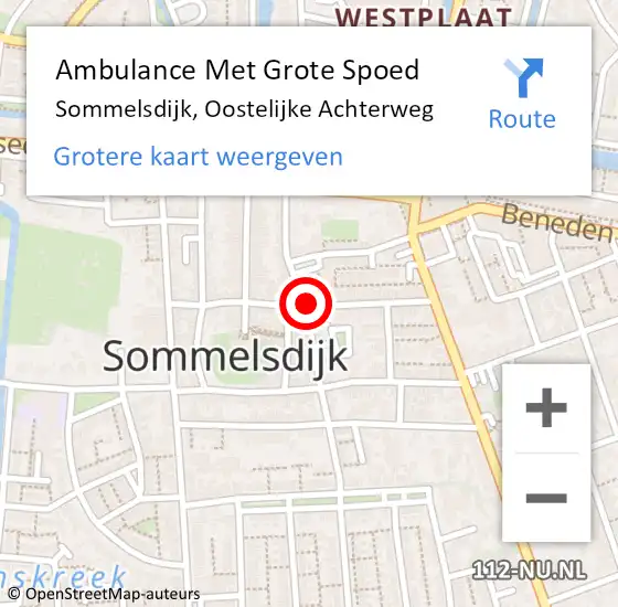 Locatie op kaart van de 112 melding: Ambulance Met Grote Spoed Naar Sommelsdijk, Oostelijke Achterweg op 21 juli 2022 05:47