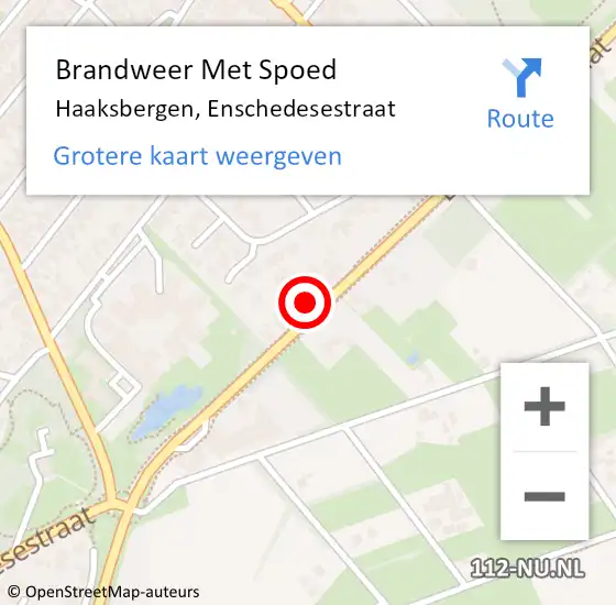 Locatie op kaart van de 112 melding: Brandweer Met Spoed Naar Haaksbergen, Enschedesestraat op 21 juli 2022 05:48