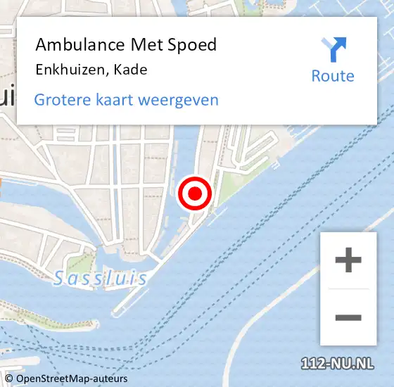 Locatie op kaart van de 112 melding: Ambulance Met Spoed Naar Enkhuizen, Kade op 21 juli 2022 07:23