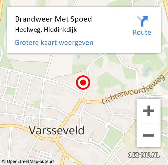 Locatie op kaart van de 112 melding: Brandweer Met Spoed Naar Heelweg, Hiddinkdijk op 21 juli 2022 07:49