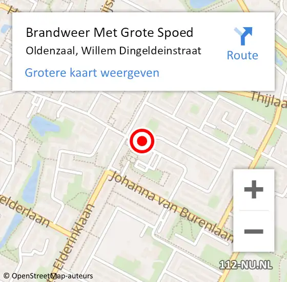 Locatie op kaart van de 112 melding: Brandweer Met Grote Spoed Naar Oldenzaal, Willem Dingeldeinstraat op 21 juli 2022 08:42