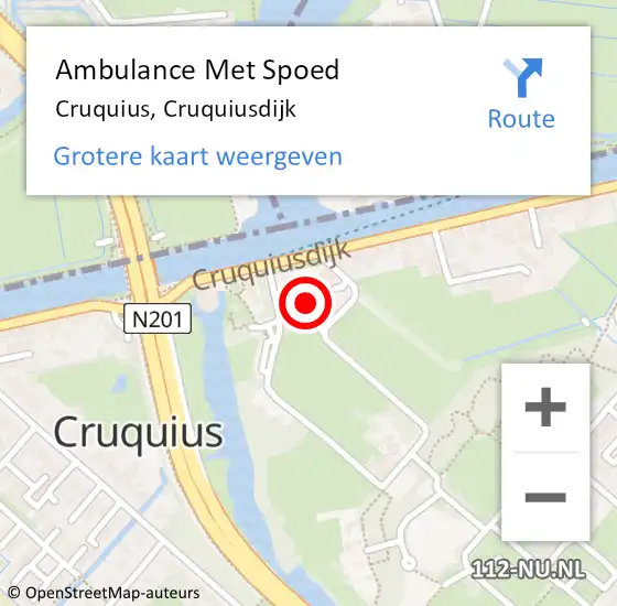 Locatie op kaart van de 112 melding: Ambulance Met Spoed Naar Cruquius, Cruquiusdijk op 21 juli 2022 09:04