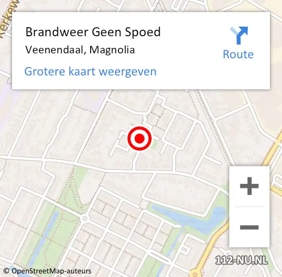 Locatie op kaart van de 112 melding: Brandweer Geen Spoed Naar Veenendaal, Magnolia op 21 juli 2022 09:06