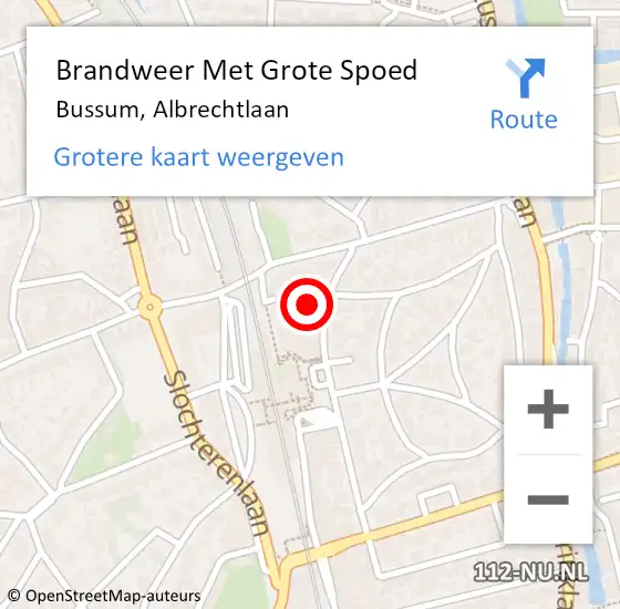 Locatie op kaart van de 112 melding: Brandweer Met Grote Spoed Naar Bussum, Albrechtlaan op 21 juli 2022 10:50