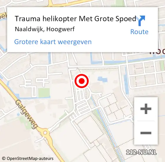 Locatie op kaart van de 112 melding: Trauma helikopter Met Grote Spoed Naar Naaldwijk, Hoogwerf op 21 juli 2022 10:58